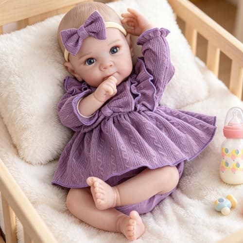Milidool Lifelike Reborn Baby Dolls Girl - 20 Inch Realistic Newborn Real Life Baby Doll with Poseable Body, Feeding Kit Included, Ideal for 3+ Year Old Girls Gifts, Birthday, Pretend Play, Collection - Thumbnail 2