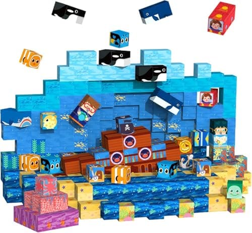 VNLINA Magnetic Building Blocks for Kids - 154Pcs Magnetic Cubes STEM Montessori Sensory Toys Set Creative Gift for Boys Girls Ages 3 4 5 6 7 8 9 10+