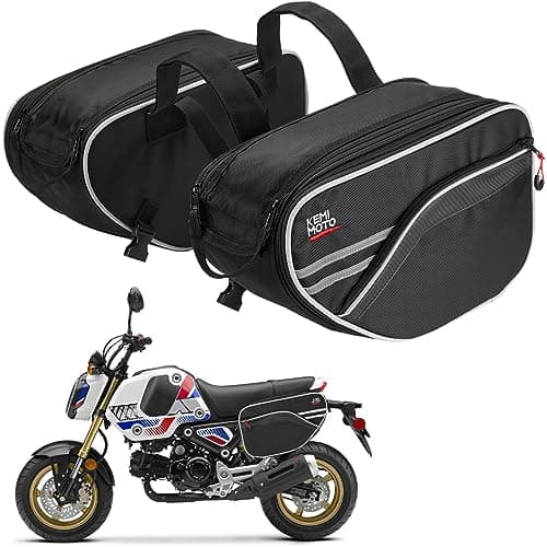 KEMIMOTO Expandable Motorcycle Saddlebags Bag 24-30L (15L*2) Fit for Mini Motorcycle Scooter Sport Bike Dual Sport ADV160 Ruckus Grom Navi Z125 Ninja 400/500 GSX-R600 YZF-R6 Side Bags