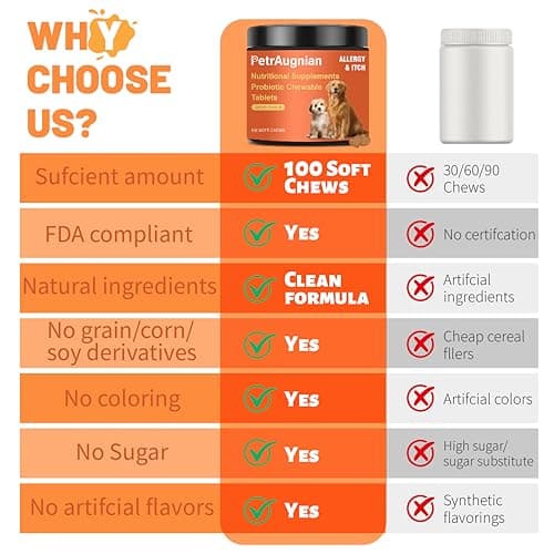 Dog Allergy Chews | Daily Support for Itchy Skin, Immune Health & Seasonal Allergies from Probiotics Omega 3 Quercetin Colostrum,Paw Licking, Pet Itchy Ear Relief Supplement - 100ct - Thumbnail 6