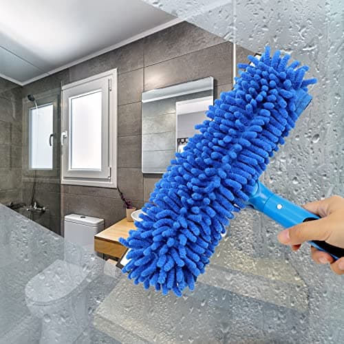 VITEVER Professional 69'' Window Squeegee Cleaner Tool with Extension Pole, 2-in-1 Squeegee for Window Cleaning Kit with Scrubber and Rotating Head, 1 Blade 2 Scrubber - Thumbnail 5