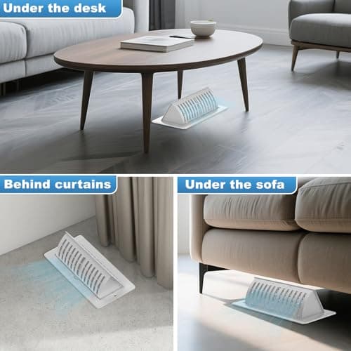 Floor Vent Covers with Vent Deflector, Adjustable Floor Register 4x10, Air Vent Deflector Includes Mounting Screws for Floor Wall & Ceiling for Easy Install, 2 in 1 Floor Vents, White, 2 Pack - Thumbnail 5