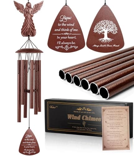 VENBEEL Angel Memorial Wind Chime, Memorial Sympathy Gifts for Loss of Love One, Bereavement Condolence Remembrance Gift for Loss of Mom Dad - Image 1