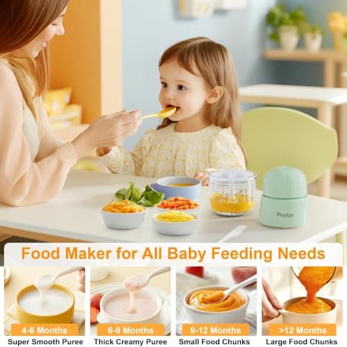 Phydge Baby Food Maker, Green Baby Food Blender, 10oz Baby Food Puree Maker, Food Processor for Baby Foods Fruit Vegetable Meat, 10-Second Quick Soft Food Prep for Baby - Thumbnail 5