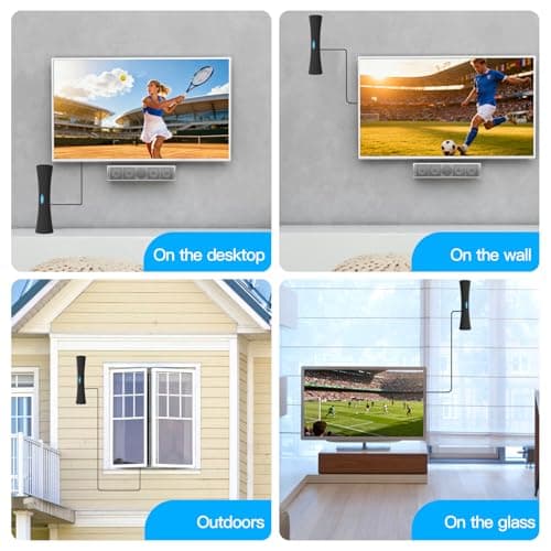 TV Antenna for Smart TV Indoor, Digital TV Antenna for Smart TV with Far/Near Gain Switch, Amplified HDTV Antenna, 360° Omni-Directional Reception, USB Powered, 4K 1080P - Thumbnail 3