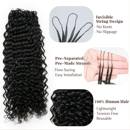 YWIGS Human Crochet Hair for Miracle Knots Water Wave 18" NC 100 Strands - Thumbnail 3