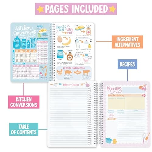 Hadley Designs Blank Recipe Book to Write in Your Own Recipes - Spiral Recipe Notebook, Cookbook Blank Journal, Make Your Own Cookbook, Recipes Notebooks to Write in, Graduation Gifts 2026 - Thumbnail 3