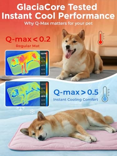 Dog Cooling Mat for Large Dogs, 42"x28" Breathable Self Cooling Crate Mat for Dogs & Cats, QMAX>0.5 Portable Washable Pet Cooling Mat for Dog Bed Thickened Cool Fiber Indoor/Outdoor Summer,Pink - Thumbnail 3