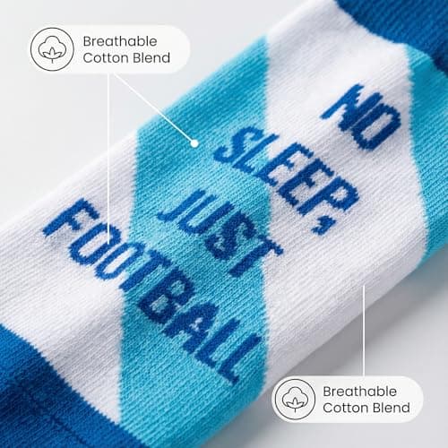 ZAOMENG Funny Socks for Men,Fun Soccer Socks,Novelty Crew Socks,Cool Soccer Gifts for Teens,Youth,Sports Fans and Players,Cotton Socks 2 Pairs - Thumbnail 5