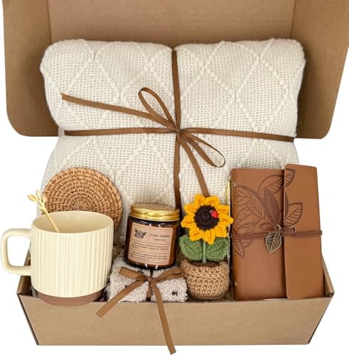 Get Well Gift for Women,Sending Sunshine Self Care Package Thinking of You Unique Birthday Gift Baskets for Women Best Friend Sister Mom Teen Girls Wife Girlfriend - Image 1