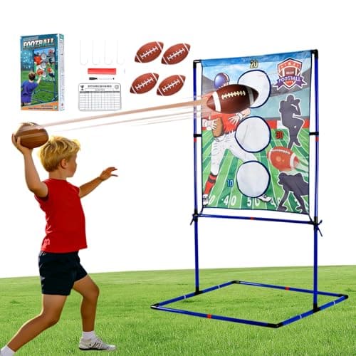 Jahenway Football Toss Game Set with 4 Inflatable Balls – Football Throwing Target Toy for Kids Ages 8-12, Indoor & Outdoor Sports Activity for Boys and Girls Ages 3+ - Image 1