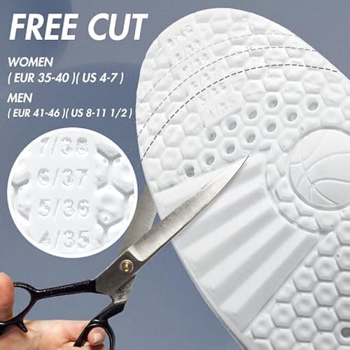 XINIFOOT 3 Pairs Premium Comfort Shoe Replacement Insole, Shock Absorption Elastic Cushion Inserts, Breathable Shoe Inner Soles for Men - Thumbnail 2