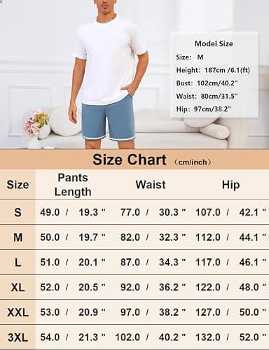 Marvmys Men's Cotton Pajamas Bottoms, Pajama Pants for Men, Lounge Sleep Bottoms, Soft Sleepwear with Pockets Navy 3XL - Thumbnail 6