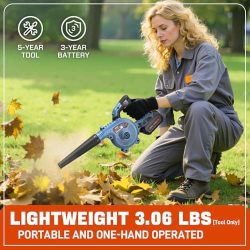 SENIX 20V Cordless Leaf Blower, Electric Blowers with Brushless Motor, 3 Variable Speed Modes, 75 CFM and 180 MPH, 2.5Ah Battery and Charger Included, Lightweight Leaf Blowers for Lawn Care (BLX2-M) - Thumbnail 5