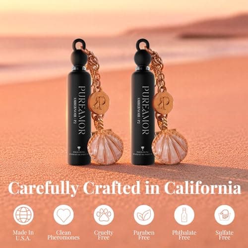 PUREAMOR Pheromone Perfume for Women, Amber Noir 2-Pack Keychain Perfume – Bold Gourmand Scent with Coffee, Vanilla & Jasmine, Long Lasting Eau de Parfum, 0.07 oz / 2 ml Each - Thumbnail 5