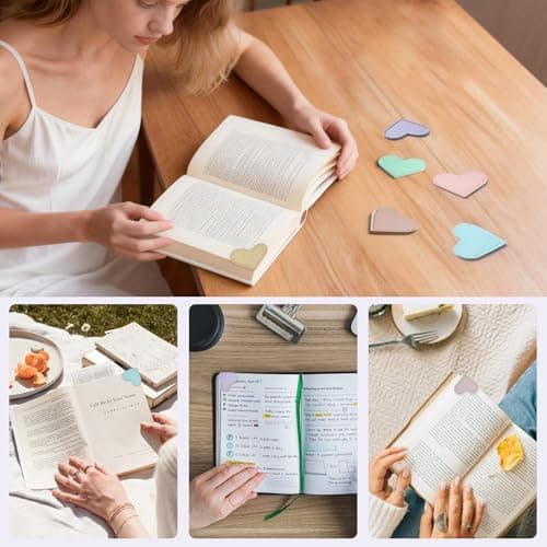 Yuwiiuuo 30 Pcs Leather Heart Bookmarks for Women, Cute Book Marks for Reading, Ideal Gift for Home, Office, School Reading Supplies (6 Colors) - Thumbnail 5