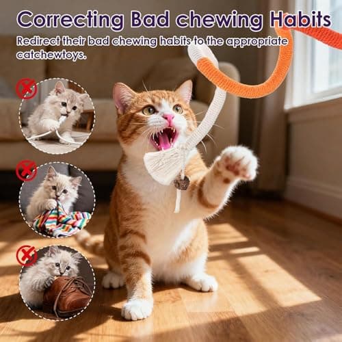 FKKWUOT Cat Chew Rope Toy,Catnip Saury Fish Toys,Cats Interactive Toys for Teeth Cleaning,5Pcs Cat Toys for Indoor Cats with Refillable Natural Catnip（5Pcs Cat Toys） - Thumbnail 5
