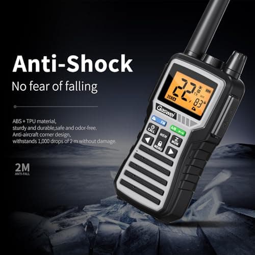 Gaswei GU1 Long Range Walkie Talkies, 2 Way Radio Walkie Talkie with Flashlingts, 60 Channels & 121 Privacy Codes, NOAA Weather Alert, VOX, FM Radio, SOS for Job Site, Hiking, Camping (Grey) - Thumbnail 4