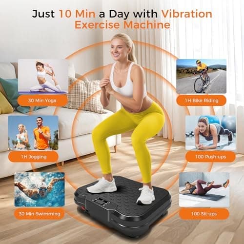 NXSCI Vibration Plate Exercise Machine,Vibrating Platform for Lymphatic Drainage with 250 Speeds,500 lbs Weight Capacity,Vibrated Plates for Weight Loss,Full Body Workout Equipment for Fitness at Home - Thumbnail 6