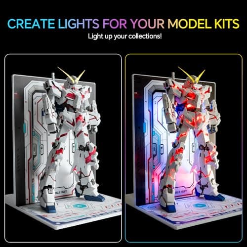 LBASE Wireless LED Light Set Compatible for Gundam PG MG RG HG MGSD Q Models, Wireless Induction LED Lamp Beads, Model Add Lights (LBASE-4th & Display Stand) - Thumbnail 2