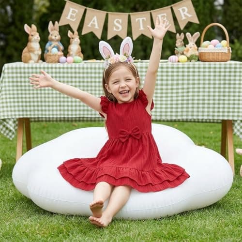 Mariy Riseni Flower Girl Dress Summer Ruffle Sleeve A-Line Bow Toddler Girls Wedding Birthday Party Dress Size 5-12Y - Thumbnail 3