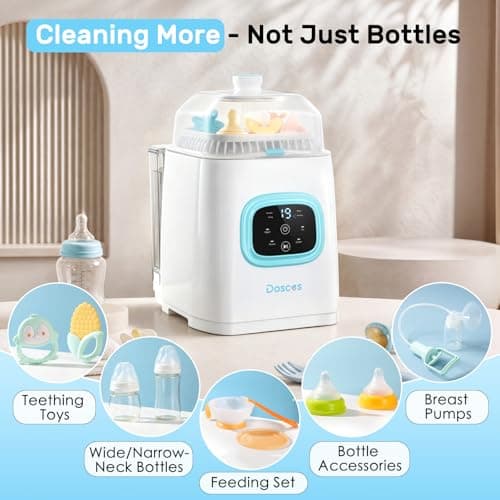 Bottle Washer Pro, All-in-One Baby Bottle Washer and Sterilizer & Dryer with 60 Detergent Tablets, Cleaning Machine for Bottles, Pump Parts & Baby Essentials, Deep Cleaning, Replaces Hand Washing - Thumbnail 6