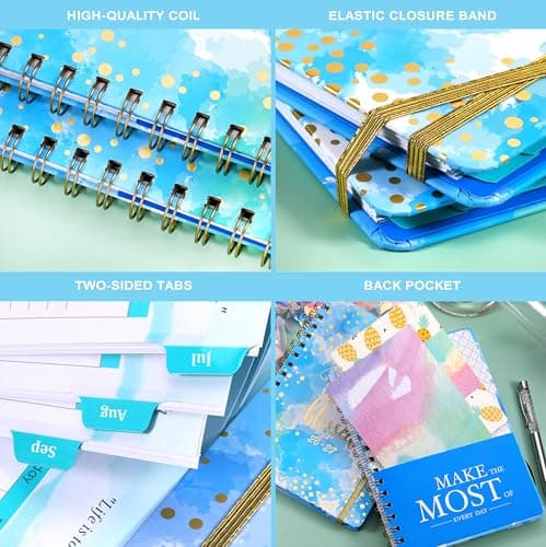 2026-2027 Planner - Weekly & Monthly Planner 2026-2027 with Tabs, July 2026 - June 2027, 6.3" x 8.4", Hardcover with Back Pocket + Thick Paper + Twin-Wire Binding - Blue - Thumbnail 6
