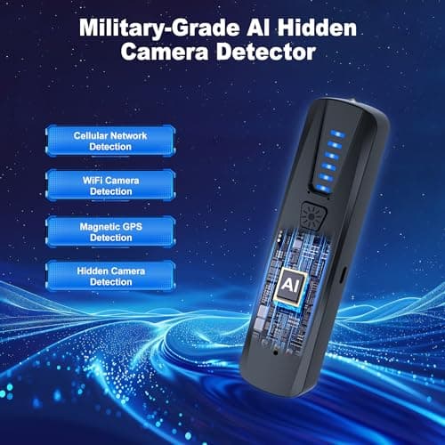 ZHENHAN Hidden Camera & Bug Detector – Portable Anti-Spy Device for GPS Trackers, Wireless Bugs | Travel, Home, Office Security (Black) - Thumbnail 3