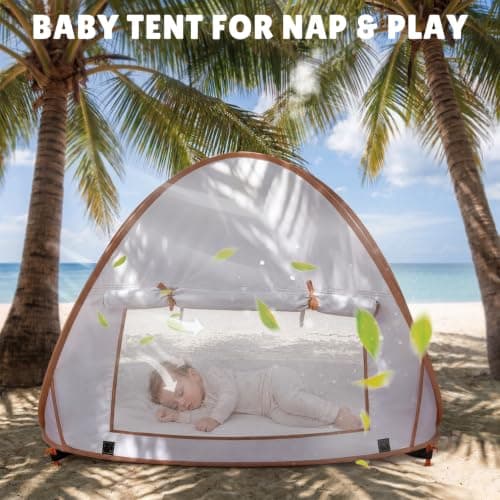 Baby Beach Tent with Pool – Dreamon Pop Up Shelter UV Protection for Infant, Foldable Kids Play Tent with Beach Toys Set and Carry Bag, Summer Outdoor Use Portable Baby Beach Essentials - Thumbnail 4