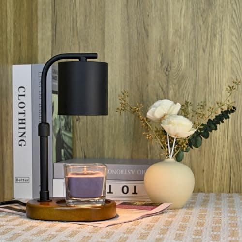 Candle Warmer Lamp Timer - Birthday Gifts for Women Mom, House Warming Gifts New Home Decor, Modern Farmhouse Decor, Candle Warmer for All Jar Candles with 2 Bulb Black - Thumbnail 2