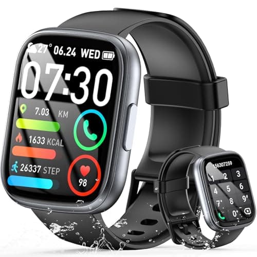 Smart Watch for Men Women (Answer/Make Call), 1.95" Touch Screen Fitness Watch with Heart Rate/Sleep Monitor, IP68 Waterproof Smartwatch for Android iOS, Activity Tracke with 120+ Sports Modes, Black
