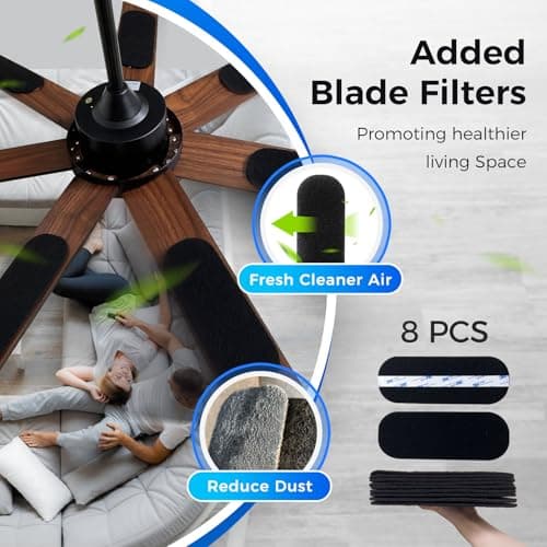 72 Inch Smart Modern Ceiling Fan with Light and Compatible with Alexa Voice - Thumbnail 3