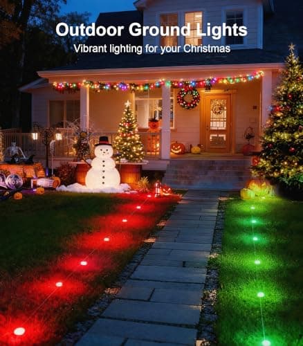 100Ft RGB Ground Lights Outdoor LED Pathway Lights, Multi Color Changing Christmas Decor Waterproof Walkway Lighting for Outside Garden Back Yard Lawn Driveway Patio Landscape Lighting, Smart Control - Thumbnail 2