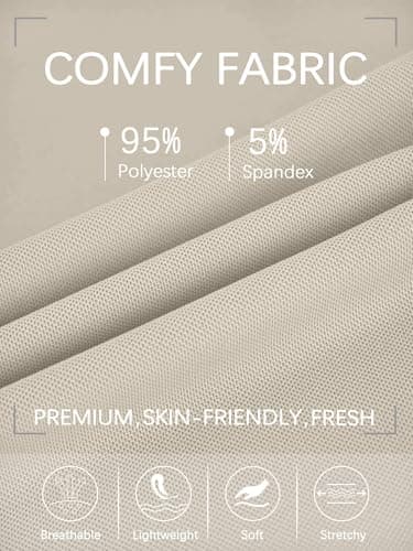 Crastimo Men's Henley Short Sleeve Shirt Stretchy Regular Fit Moisture Wicking Lightweight Soft Texture Fabric Ribbed Knitted Waffle Men Off White M - Thumbnail 4