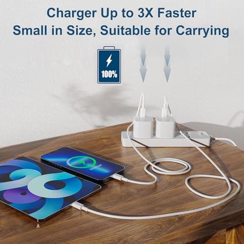 20W USB C Fast Charger 2 Pack,PD Wall Adapter for iPhone 16/15/14,Mini - Thumbnail 4