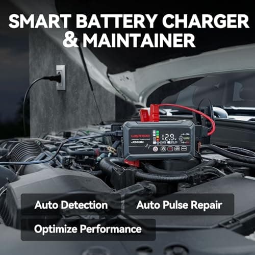 LOKITHOR JC400 9-in-1 Battery Charger and Jump Starter, 2500A 12V Portable Jump Box for Car Upto 8.5L Gas/6.5L Diesel, 750mA/1A/2A, 6V/12V Automotive Battery Maintainer, Trickle Charger and Desulfator - Thumbnail 3