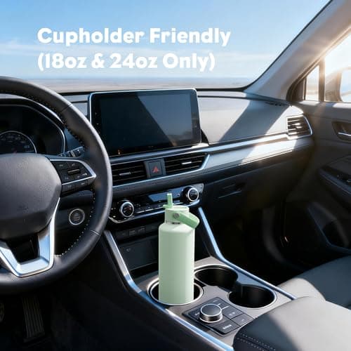 POWCAN 18 oz Insulated Water Bottle: Leakproof, Cup Holder Friendly, Standard Mouth, Top Handle, Stainless Steel Water Bottle for Women, Student, Teacher, Nurse, Commuter, Gift for Girl (Mint Dew) - Thumbnail 5