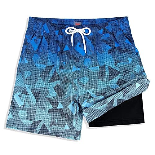 MILANKERR Compression Shorts for Men Swimming Trunks Beach Shorts with Compression Liner Workout Athletic Short Tropical Hawaiian Swim Trunk - Image 1