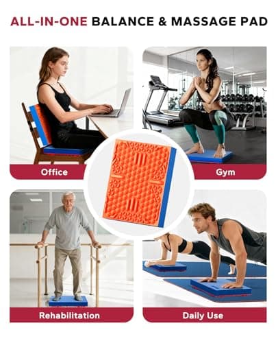 HAPBEAR Exercise Balance Pad - 15"x12" Non-Slip Textured Foam Balance Pad with 2-in-1 Stability & Massage - 2.2" Thick TPE Layer with Soft Cushioning + EVA Massage Layer for Physical Therapy, Core Training & Massage - Thumbnail 6