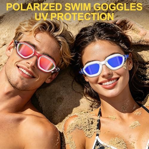 Whale Swim Goggles Polarized Anti-Fog Lenses, Unisex | 100% UV Protection | Anti-Fog Design (Glacier White-Blue; Polarized Lens) - Thumbnail 5