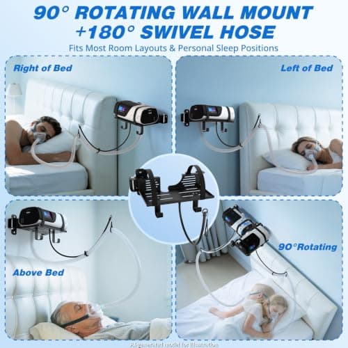 Godboat CPAP Machine Wall Mount Shelf -Resmed Airsense 11 CPAP Hose Holder - Thumbnail 3