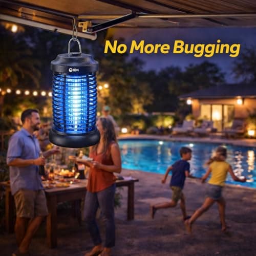 Bug Zapper Outdoor,15w Electric Mosquito Zapper with LED Light for Indoor,4200V Insect Fly Zapper Waterproof with 8.92ft Power Cord,Fly Trap Outdoor for Home,Patio,Backyard,Garden,Camping - Thumbnail 2