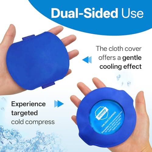 samply Small Gel Ice Packs for Boo Boos, Cold Packs for Injuries Reusable Pain Relief, Headaches and Toothaches,Eyes, Face, 5 Pack Mini Round Ice Packs with 2 Covers for Cold Compress - Thumbnail 3