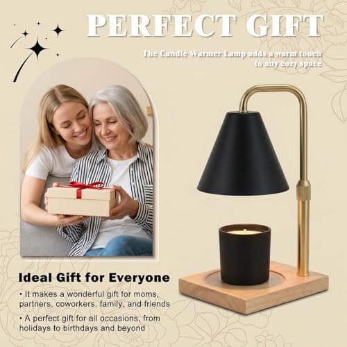 BJFFN Candle Warmer Lamp with Timer and Wireless Remote Control - Birthday Gifts for Women, House Warming Gifts New Home Decor, Wax Melt Warmer for Jar Candles with 2 Bulbs - Thumbnail 6