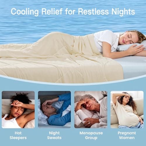 Quataly Cooling Comforter Set Queen- Beige Reversible Cooling Comforter Set with Sheets - Soft Breath Comforter 4pcs Set (Comforter+Fitted Sheets+2Pillowcases) - Thumbnail 4