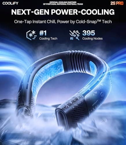 TORRAS Coolify 2026 Neck Air Conditioner 2S PRO, Ice-Feel Semiconductor Cooling Neck Cooler & Personal Air Conditioner for Golf, City Walk, Vacation Travel & Music Festival, Premium Summer Gift, Black - Thumbnail 2