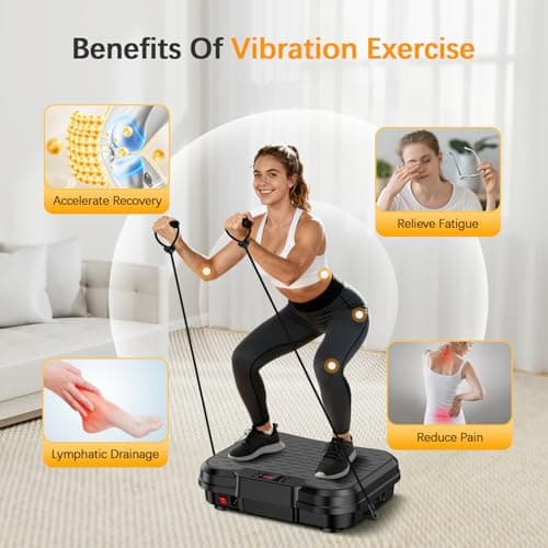 NXSCI Vibration Plate Exercise Machine,Vibrating Platform for Lymphatic Drainage with 250 Speeds,500 lbs Weight Capacity,Vibrated Plates for Weight Loss,Full Body Workout Equipment for Fitness at Home - Thumbnail 6
