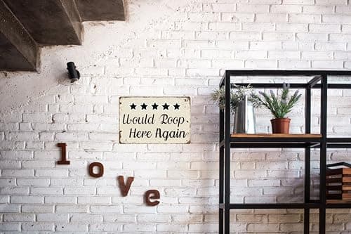 Carastora Retro Tin Bathroom Sign – 8x12 Inch Funny Wall Decor with Star Review Style – Great for Toilet Door, Outhouse, or Cabin Washroom Decor - Thumbnail 4