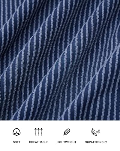 PRETTYGARDEN Women's Button Down Shirts 2026 Spring Long Sleeve Textured Tops Oversized Shacket Jacket Knit Blouses(Blue,XX-Large) - Thumbnail 6