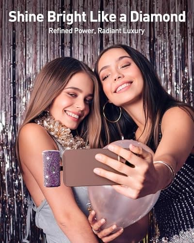 iWALK Upgraded Sparkly Portable Charger 22.5W, 5000mAh Power Bank for iPhone 17/16/15 Series, Mini Battery Pack with Built-in USB-C Connector Compatible with Samsung S25/24, iPad Pro/Air, AirPods - Thumbnail 2